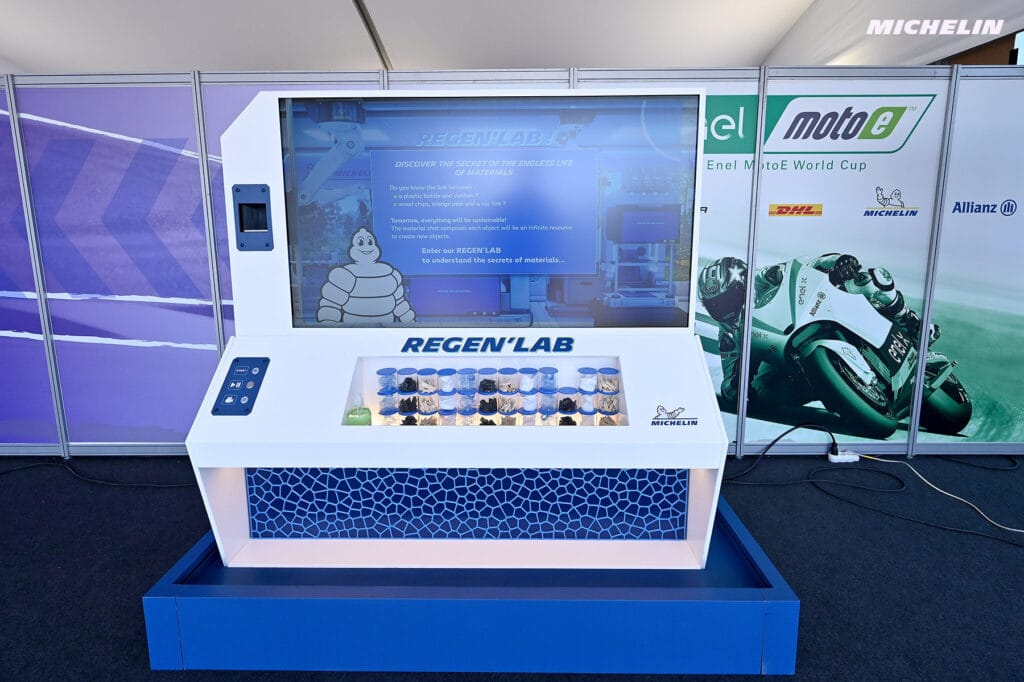 Michelin Regen'Lab kiosk in the MotoE paddock