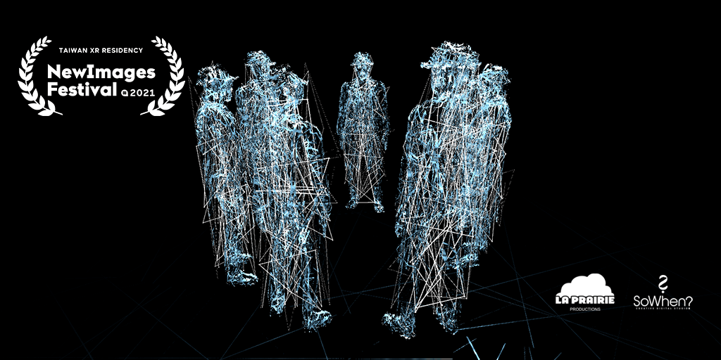Point-cloud silhouettes from "Encounters", Taiwan XR residency, NewImages Festival 2021