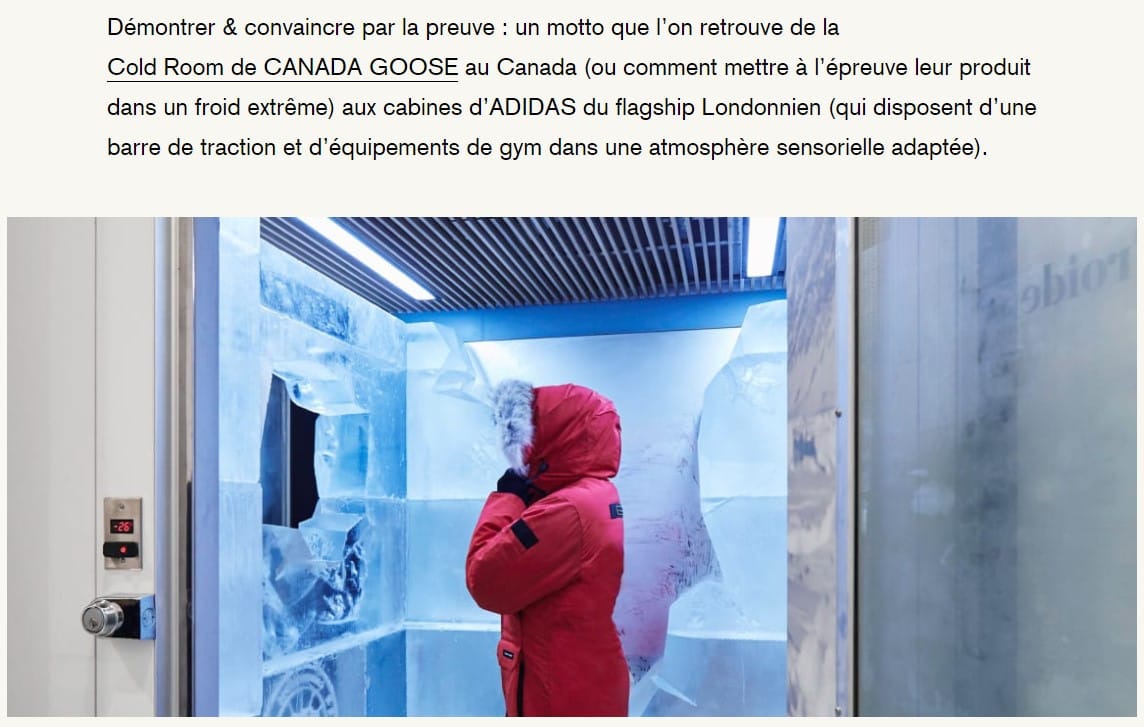 Canada Goose Cold Room sensory fitting room