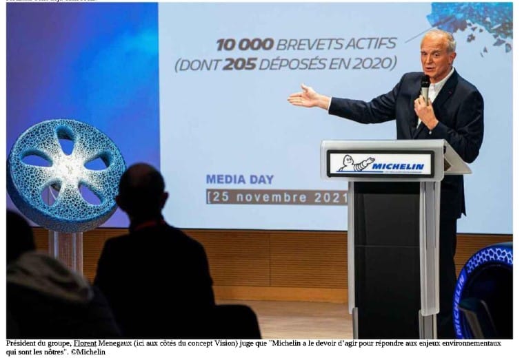 Florent Menegaux, Michelin chairman, at the Media Day on 25 November 2021