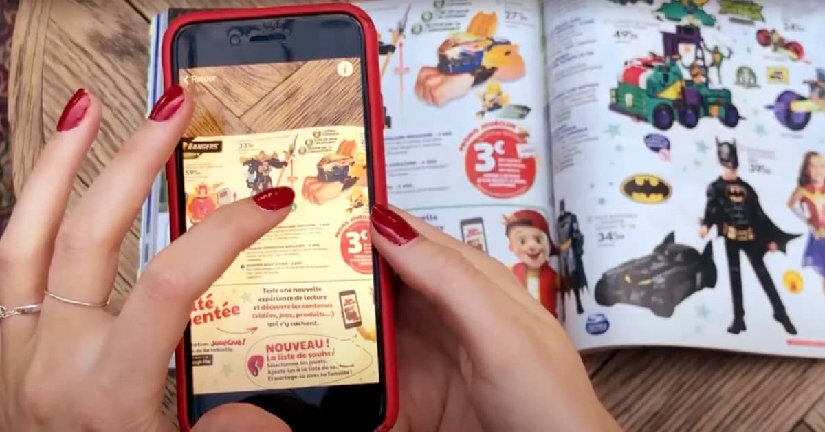 Toy catalogue brought to life in augmented reality on a smartphone