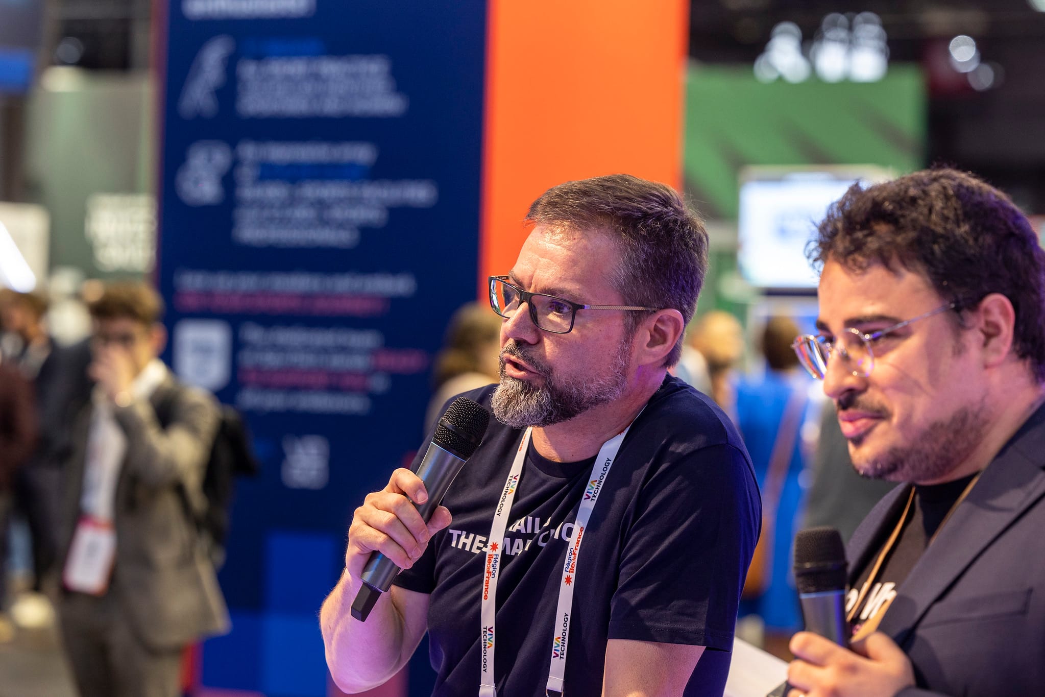 Carles Coca (Alstom) and Mohamed Marouene (SoWhen?) speaking at VivaTech 2023