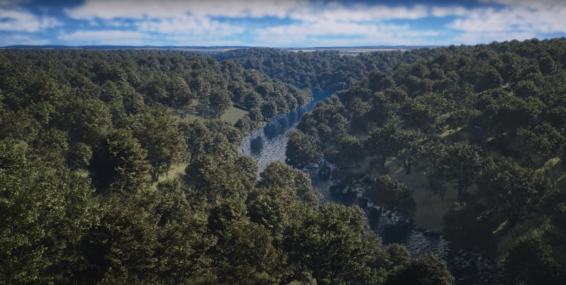 Wooded valley in 3D, environment of the EDF immersive film in Czechia