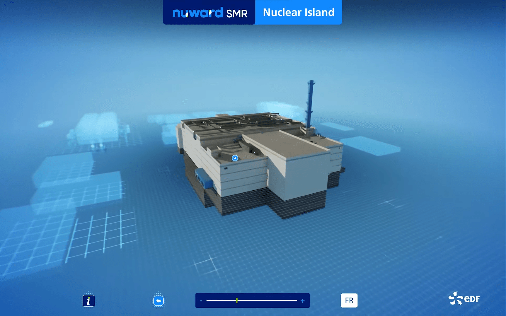 3D digital model of EDF's Nuward SMR plant, Lyon showroom