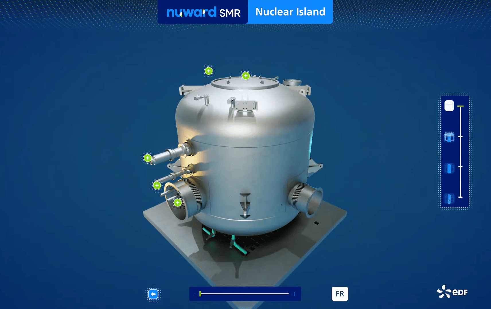 Nuward SMR reactor component in 3D, EDF interactive model