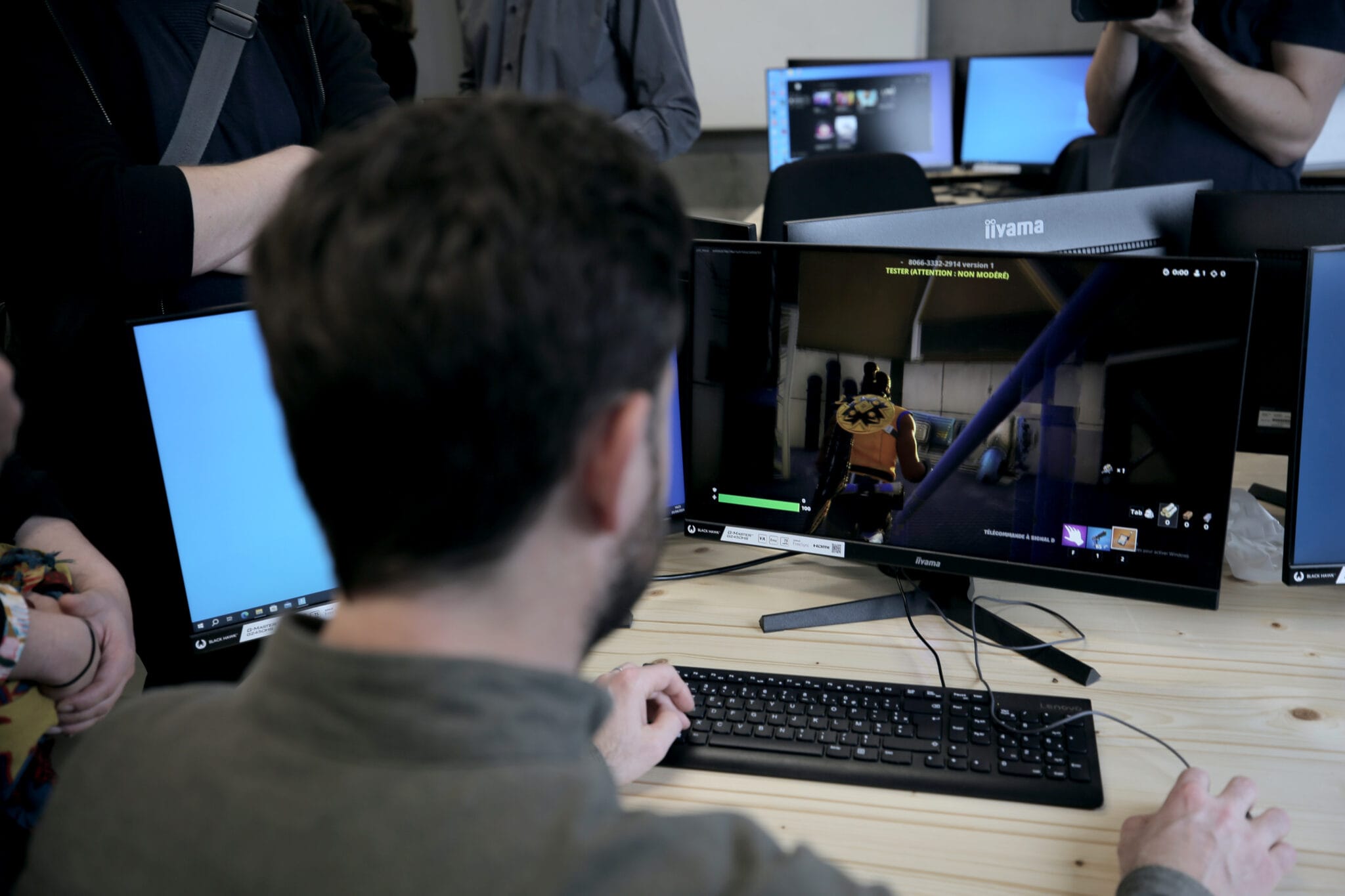 Alstom jury member testing a student's Fortnite game