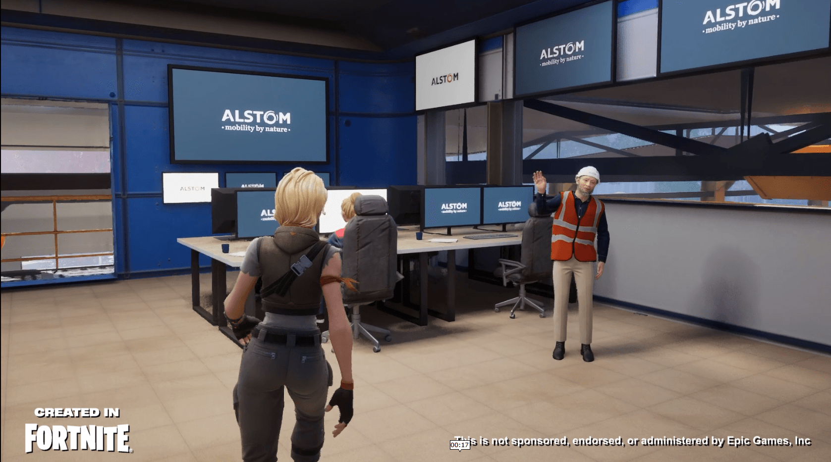 Alstom world recreated in Fortnite: offices and characters