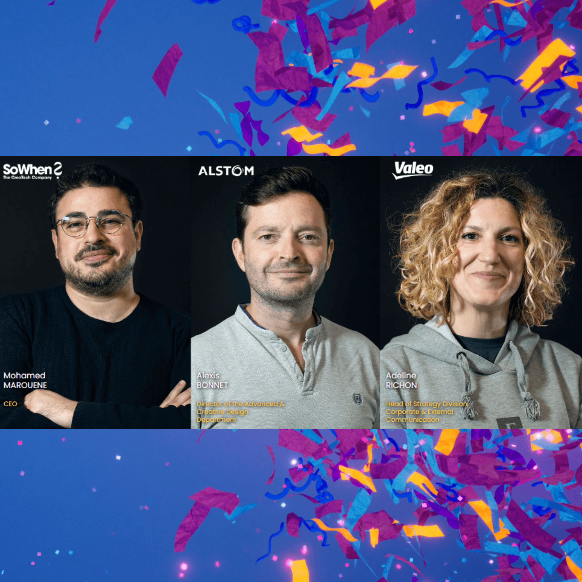 Mohamed Marouene (SoWhen?), Alexis Bonnet-Salkind (Alstom) and Adeline Richon (Valeo), Unreal Fest 2024 speakers