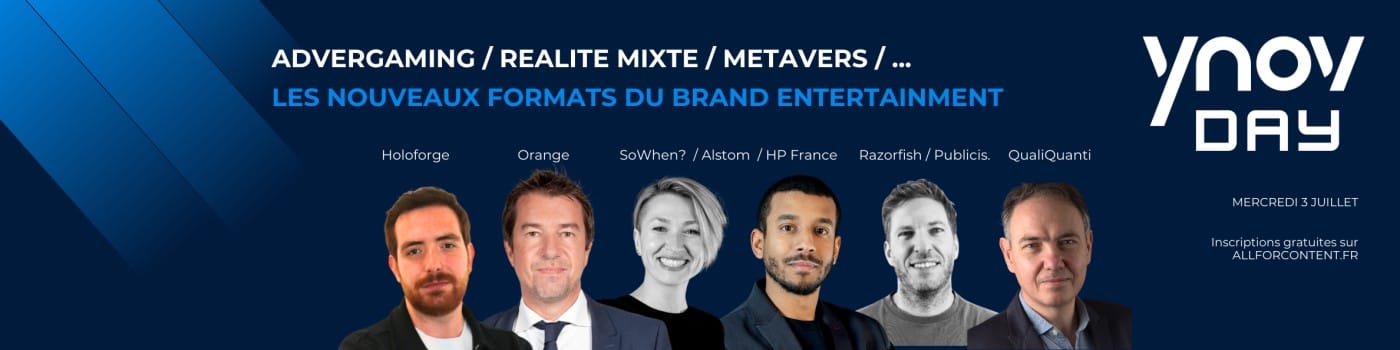 Ynov Day banner "The new formats of brand entertainment" with the speakers, including SoWhen?