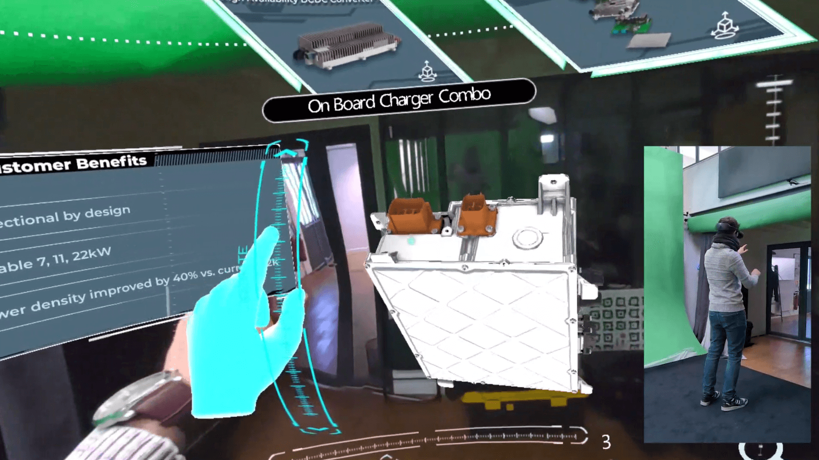 Handling a Valeo on-board charger in virtual reality