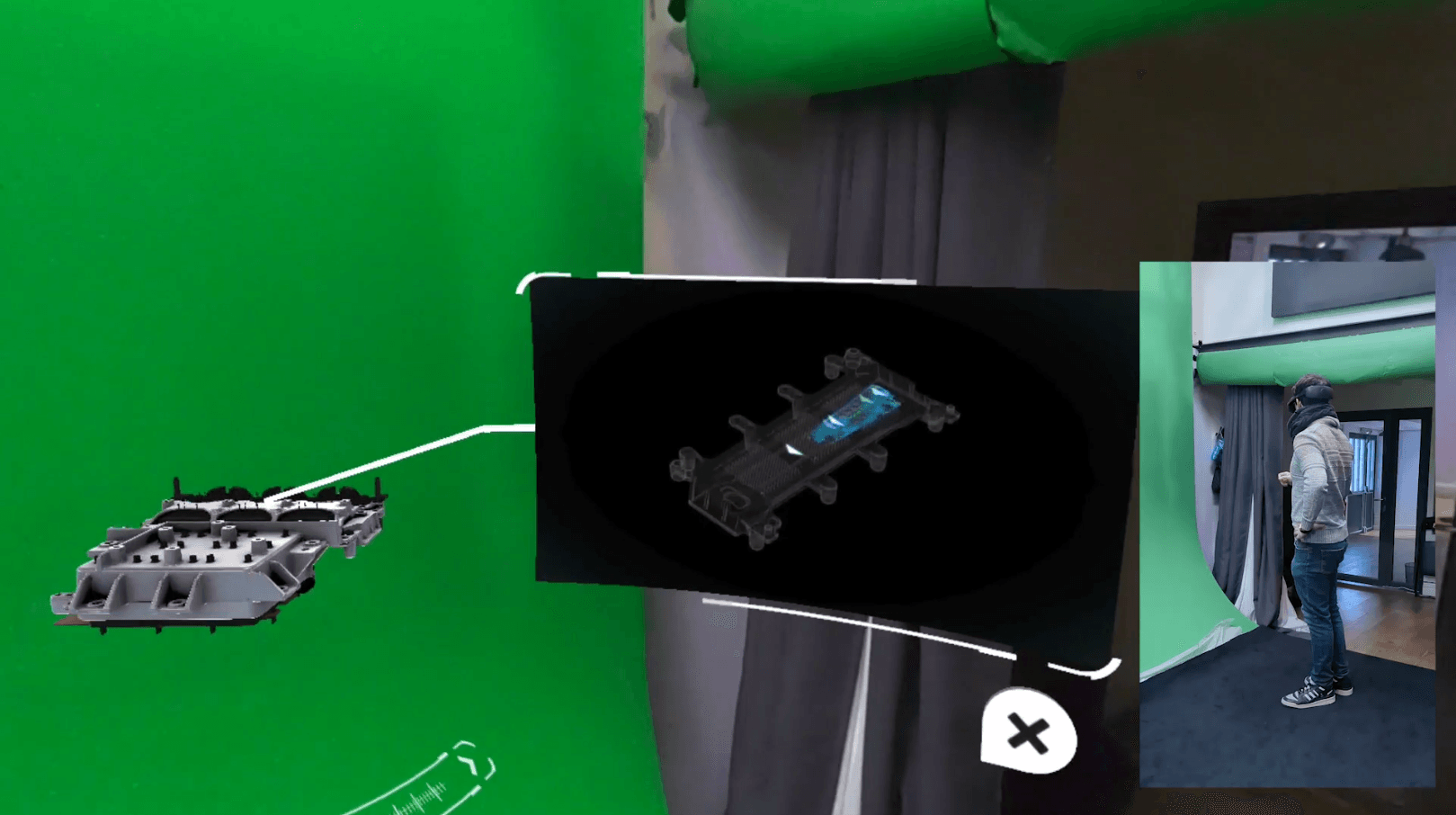 Viewing points of interest and a video on a component, Valeo XR experience