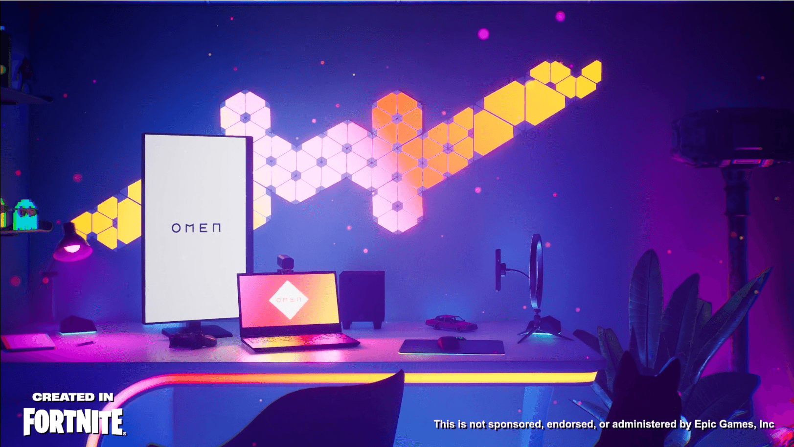 HP Omen gaming setup in the game made in Fortnite by SoWhen?