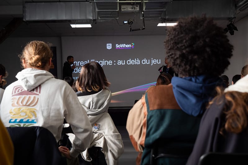 Students attending SoWhen?'s "Unreal Engine: beyond video games" talk