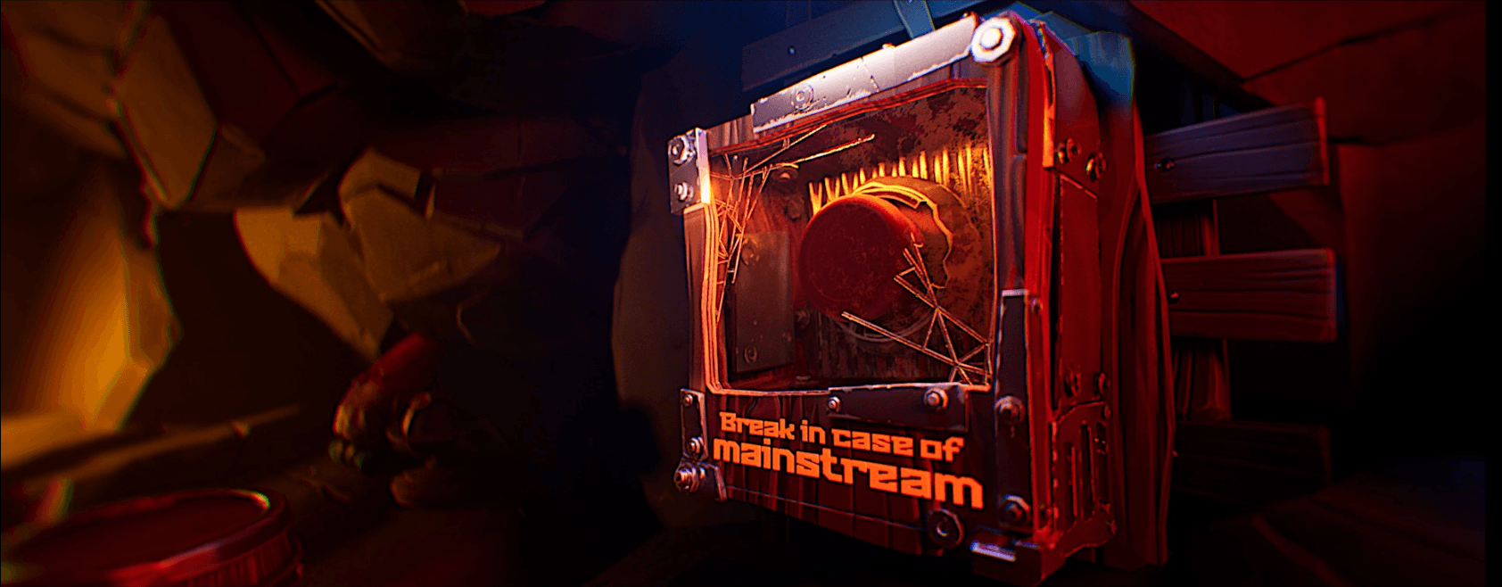 Guitar in a "Break in case of mainstream" case, ARTE Riff Mountain trailer