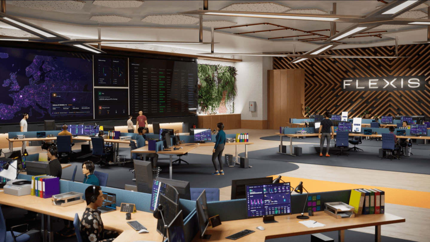Flexis virtual operations centre with operators and screens