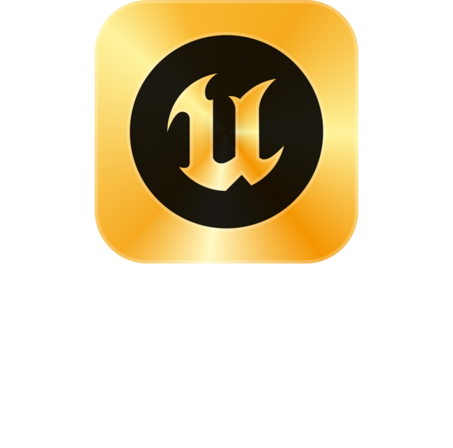 Service Partner 2024 Gold – White text, No stars Logo service partner Unreal Engine, gold 3 étoiles. SoWhen? est partenaire officiel d'EPIC Games !